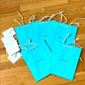 NEW. Tiffany & Co. Gift Bags BUNDLE of five with gift cards